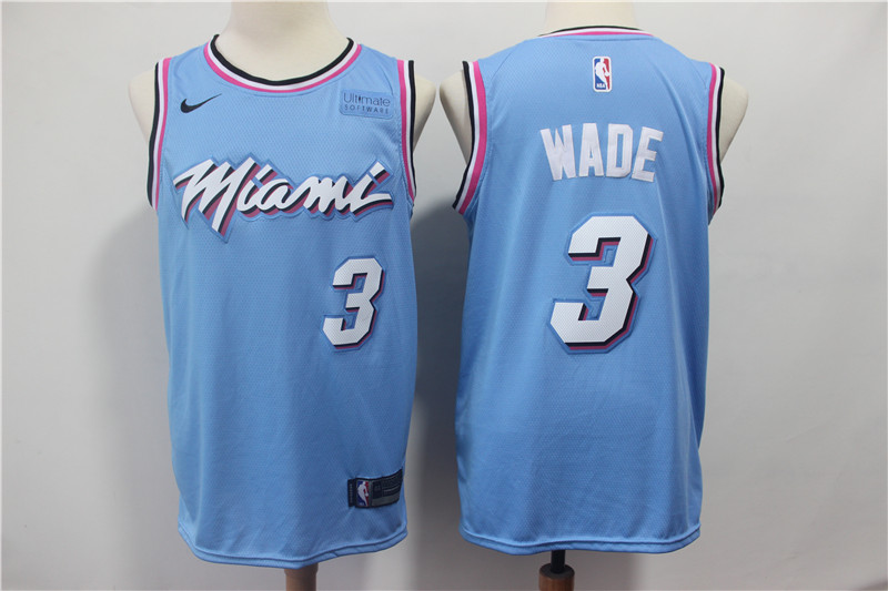 Men Miami Heat #3 Wade blue City Edition Game Nike NBA Jerseys->new york mets->MLB Jersey